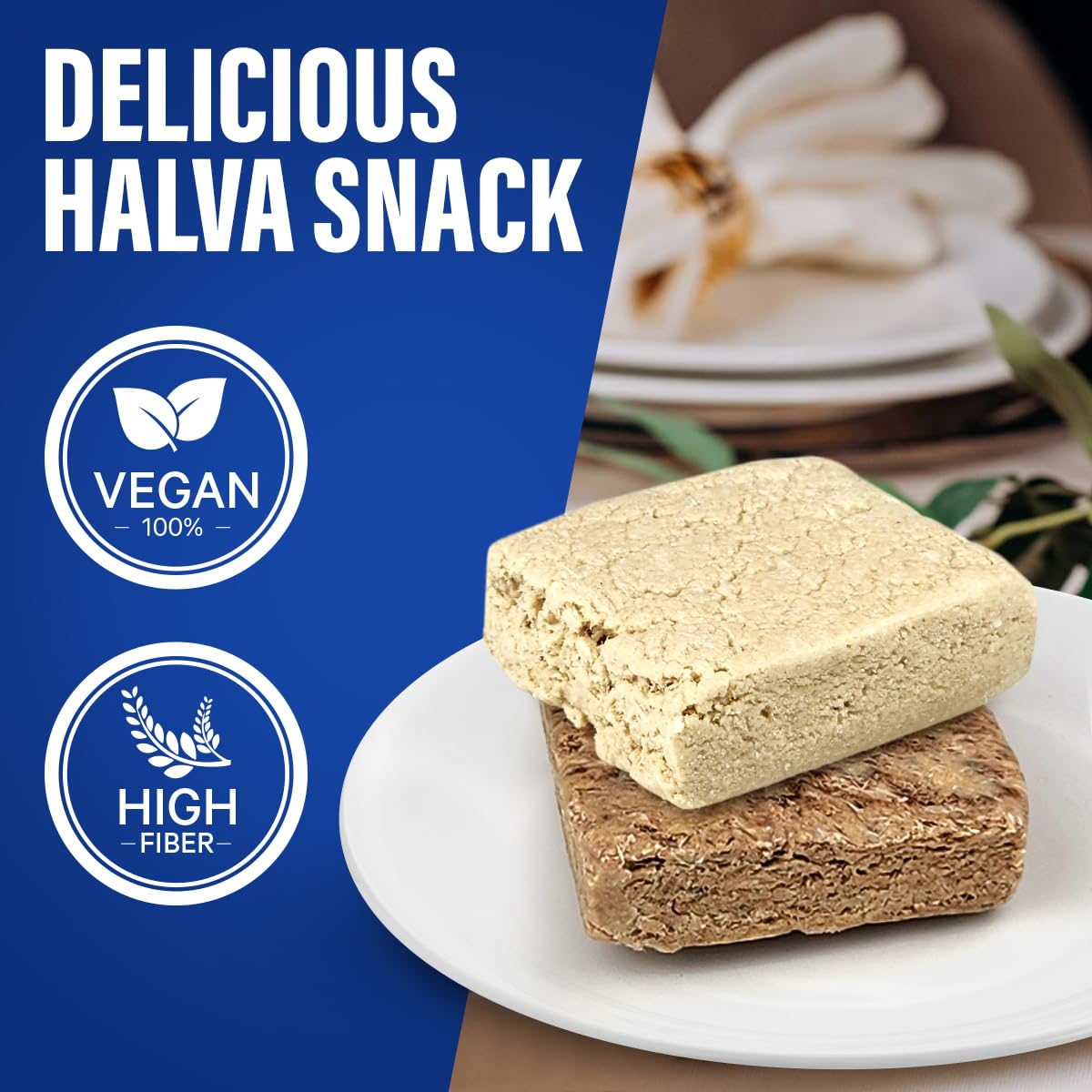 Assorted Sesame Halva Snacks Vanilla and Marble Flavors - Delicious Sweet Israeli Snacks Sesame Treat Bars Assortment for Melt-in-Your Mouth Delight, Vegan, Kosher - 12 Pack, 0.88 Oz Each (Total 25g)