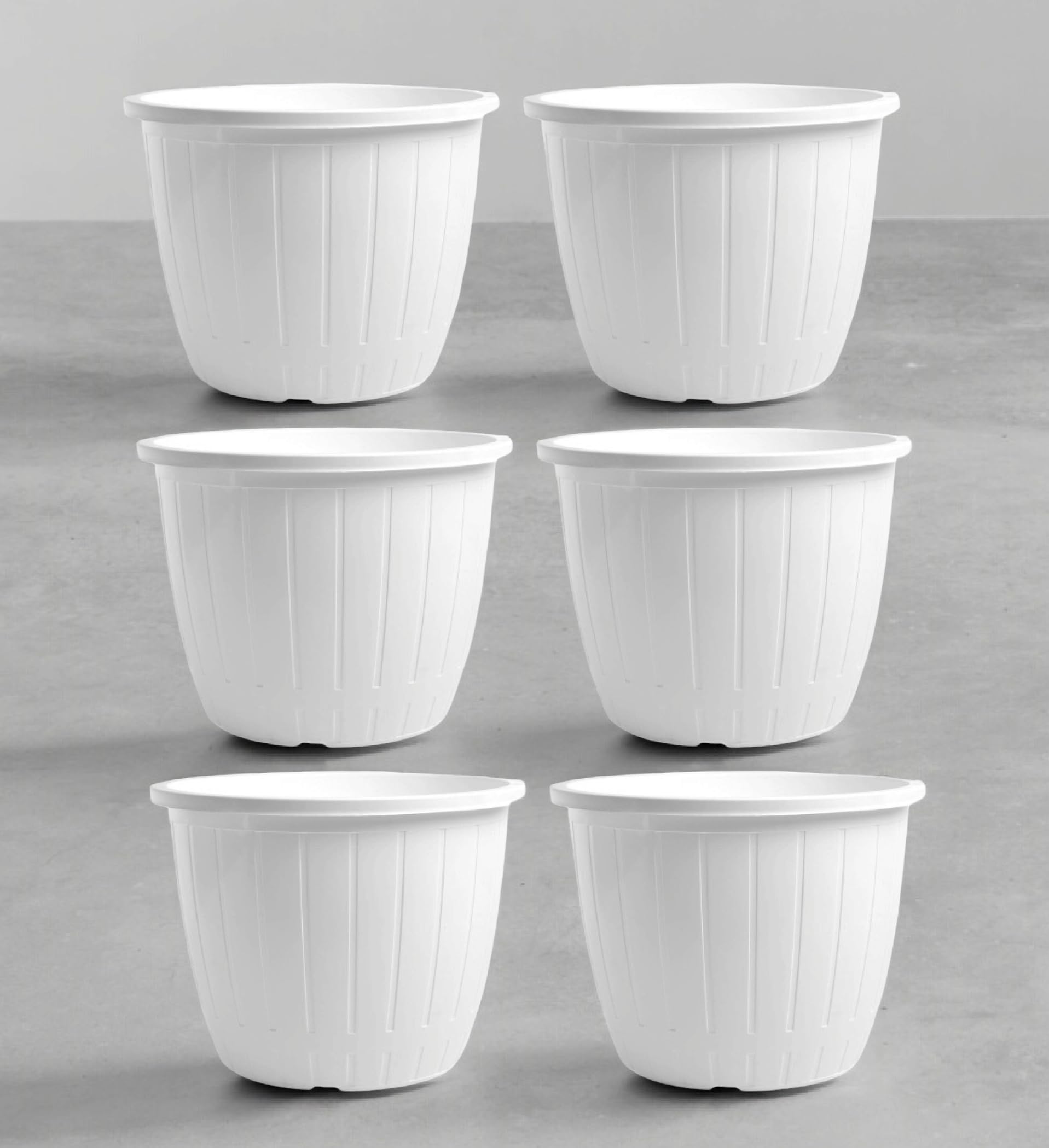 Stylbase Stylish Plastic Flower Pots for Home Plastic Round Planters, Terrace, Garden Suitable for Home Indoor & Outdoor Gardening Plants (Pack of 6) (B0D6BK8H94) Amazon Price History, Amazon Price Tracker