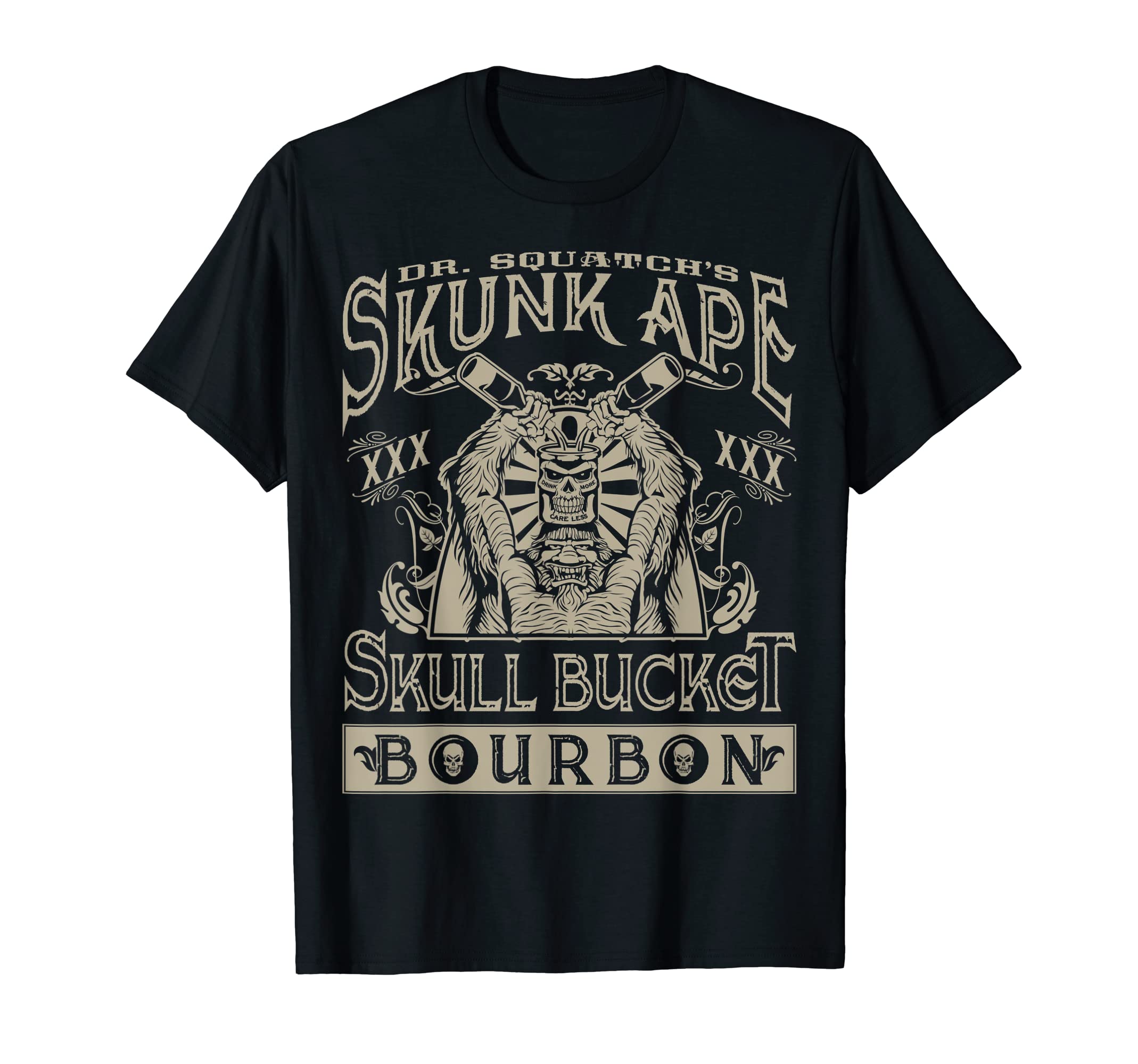 Dr. Squatch's Skunk Ape Skull Bucket Bourbon T-Shirt