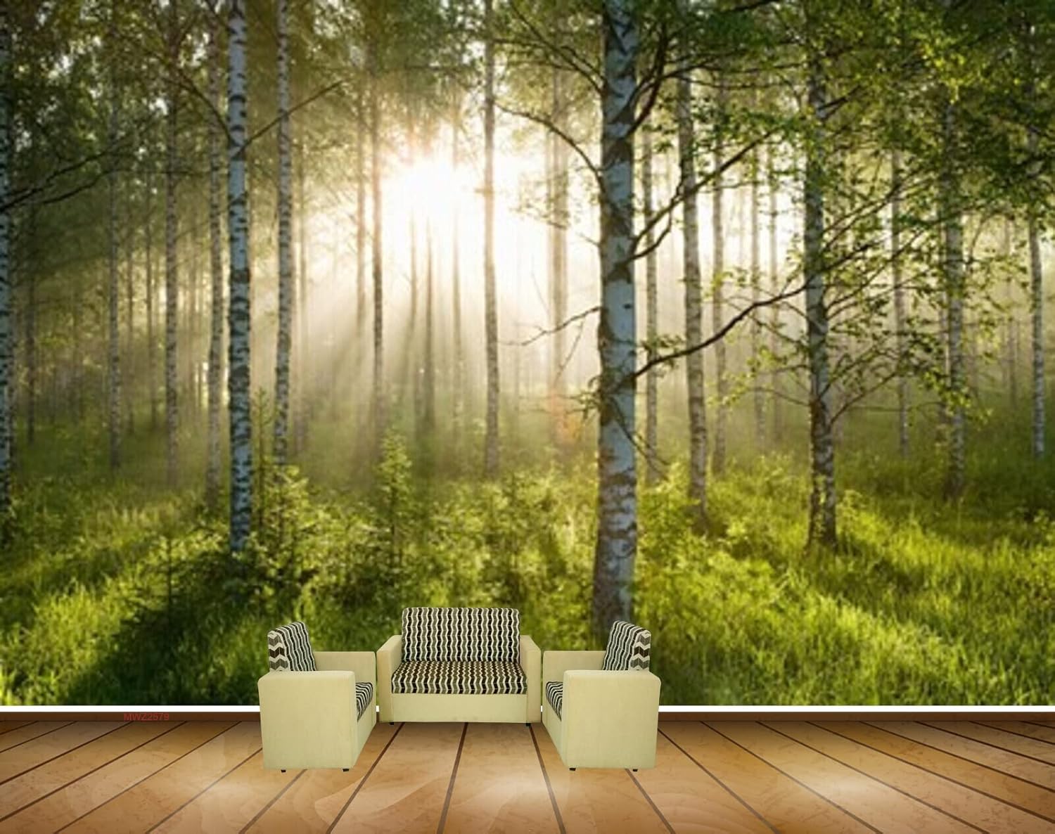 MWZ2579 Sunlight Trees Grass Forest HD 3D Wallpaper for Bedroom, Hall[6 ft x 4 ft] / [183 cm x 122 cm]