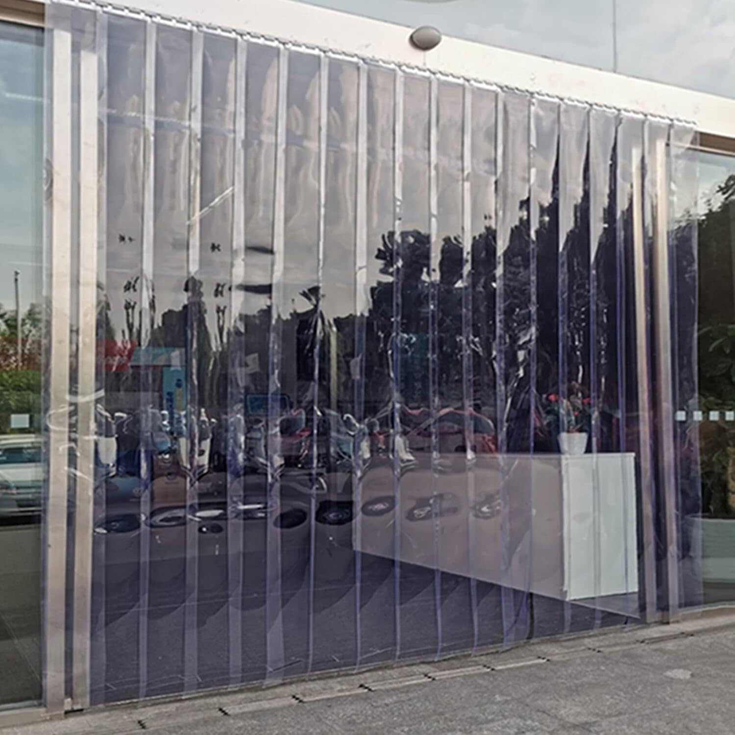 Generico Tenda a Strisce in PVC per Porte di Celle frigorifere - Plastica Trasparente Impermeabile da 25 mm, divisorio termoisolante per ristorazione e Celle frigorifere - Facile da installare, effic
