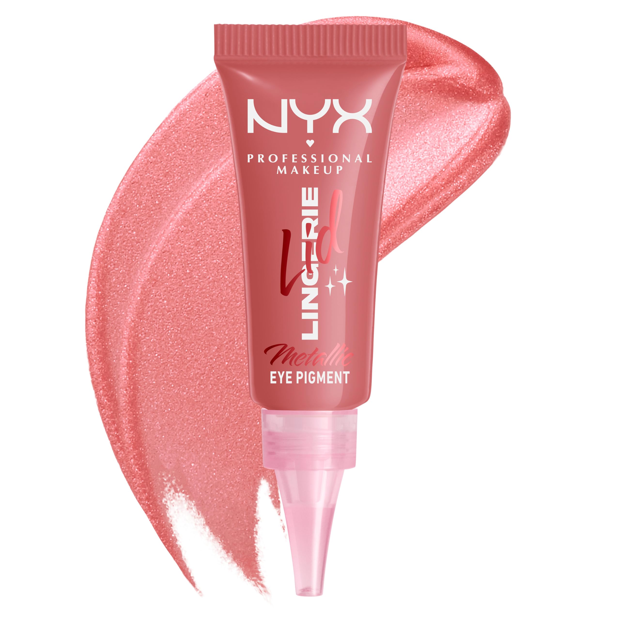 NYX Professional Makeup Lid Lingerie Cream Eye Pigment, Eyeshadow, Up to 24H Wear, Risky Rosé