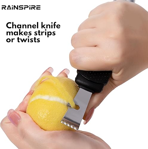 Miniatura 4 de Rainspire Herramienta Zester de limón con cuchillo de canal, herramienta Zester de cítricos de acero inoxidable, pelador de limón, ralladores para