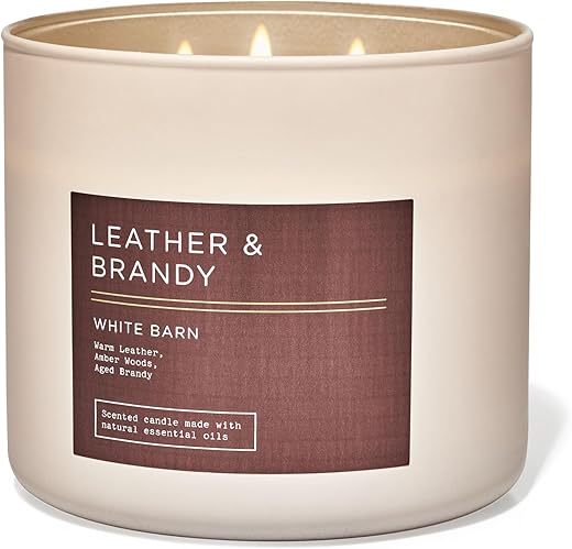 Bath & Body Works Leather & Brandy 3-Wick Candle