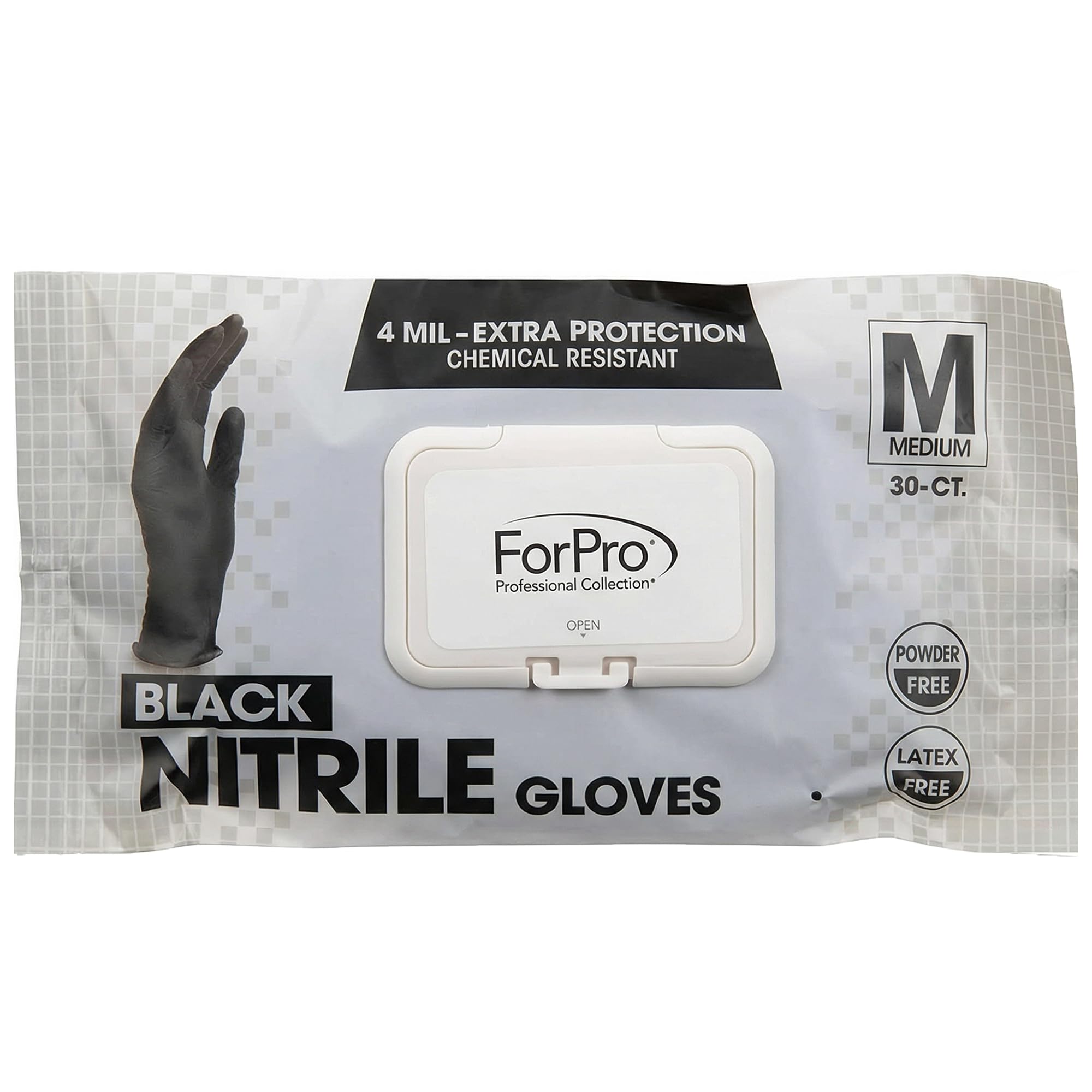 ForPro Disposable Nitrile Gloves, Chemical Resistant, Powder-Free, Latex-Free, Non-Sterile, Food Safe, 4 Mil