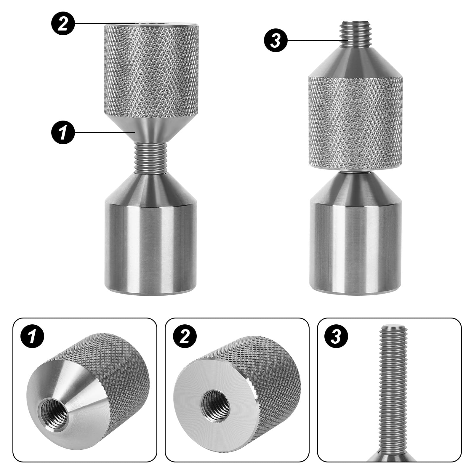 4 perni flangiati a due fori, perni di allineamento a due fori in acciaio inossidabile da 1-1/8 '' e perni di allineamento a due fori da 1-5/8"