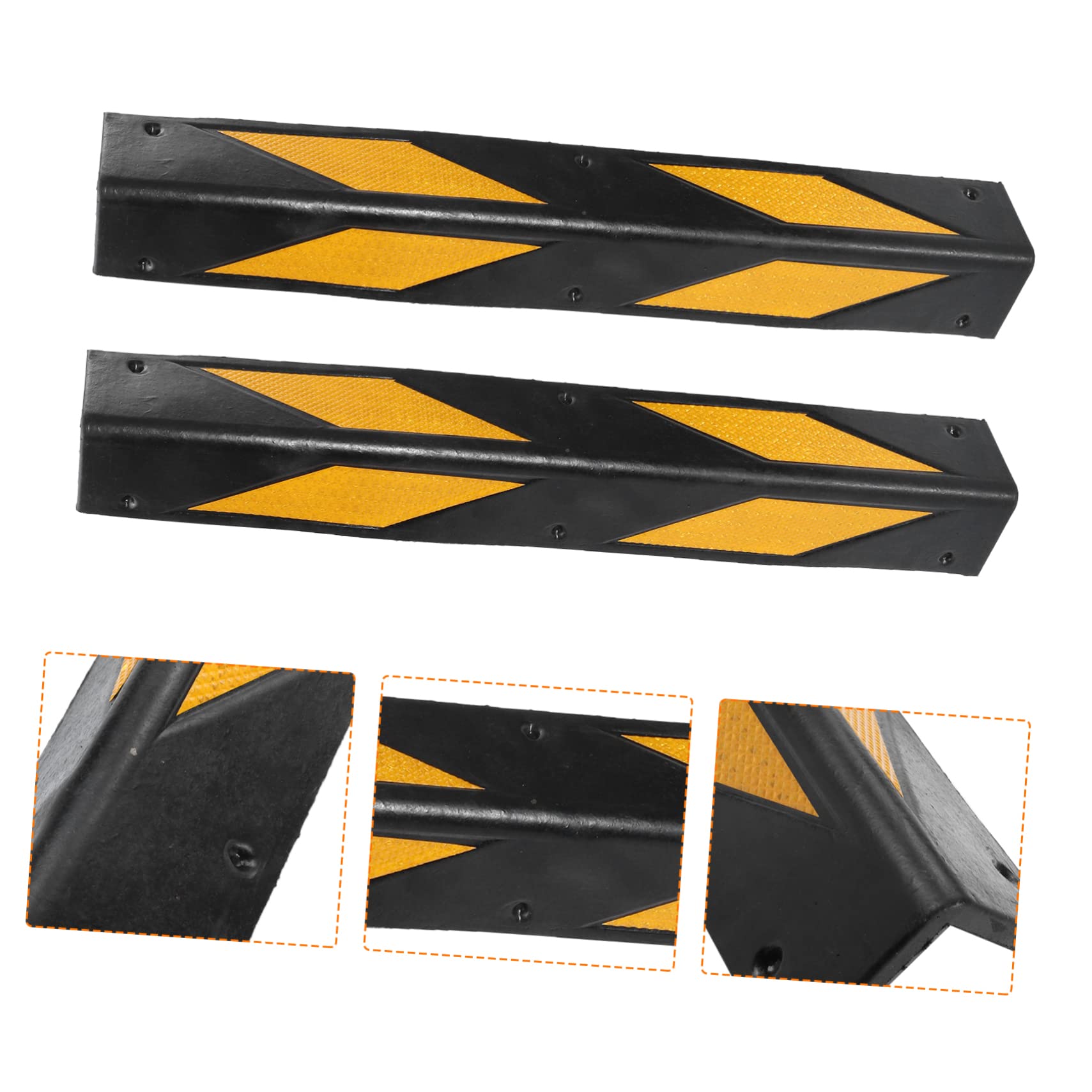 Housoutil Reflective Rubber Corner Guards 23.62 Inch Wall Edge Protectors for Parking Garages Warehouses Safety Impact Absorption - Image 2