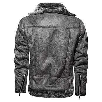 グレー ファーライダースジャケット 高品質 フェイクファー ライダースジャケット | BrillantSelect