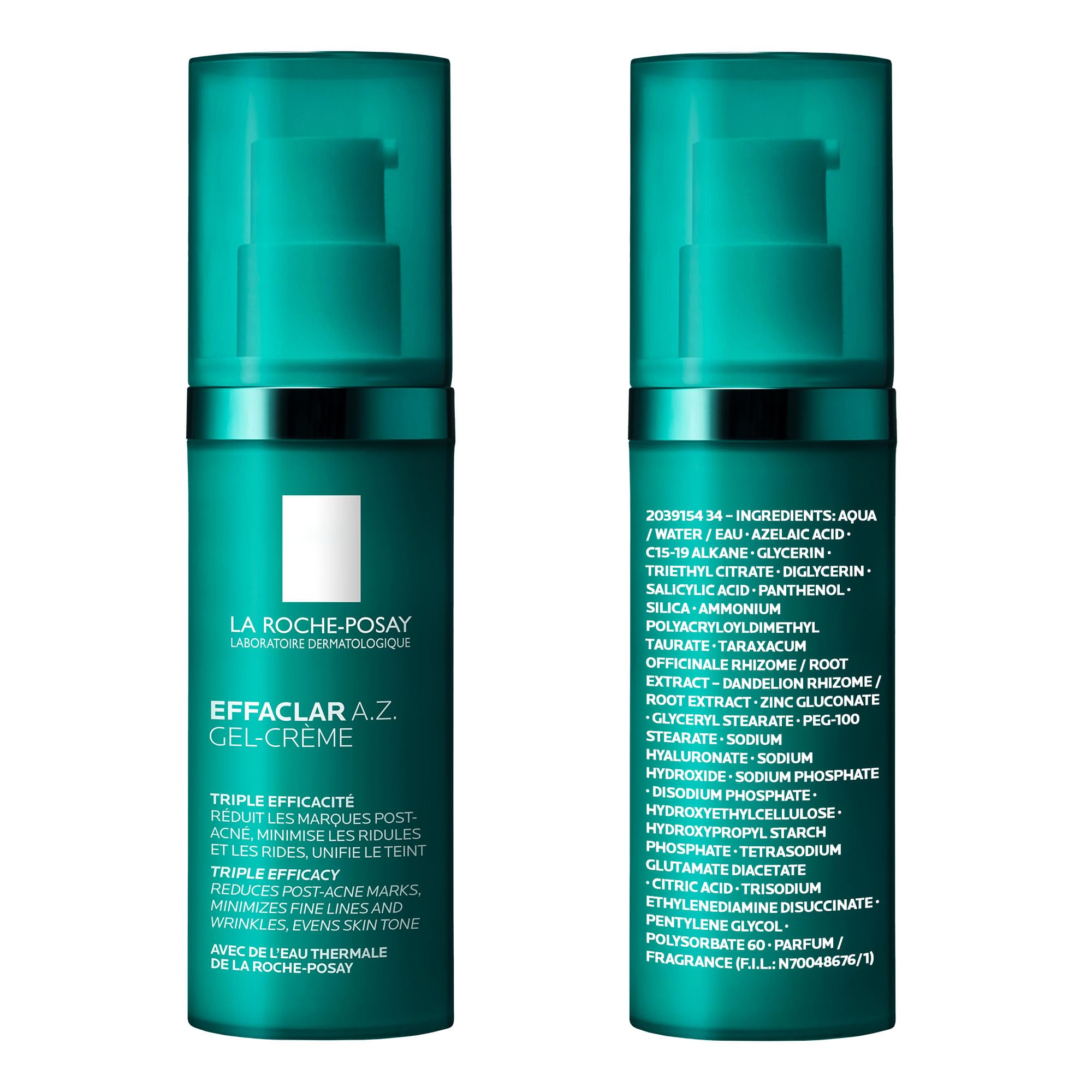 La Roche-Posay Effaclar A.Z. Gel-Cream, Trattamento Anti-Imperfezioni e Anti-Invecchiamento, Purifica la Pelle, Corregge le Macchie Pigmentarie, Arricchito con Acido Azelaico e Acido Ialuronico, 40 ml