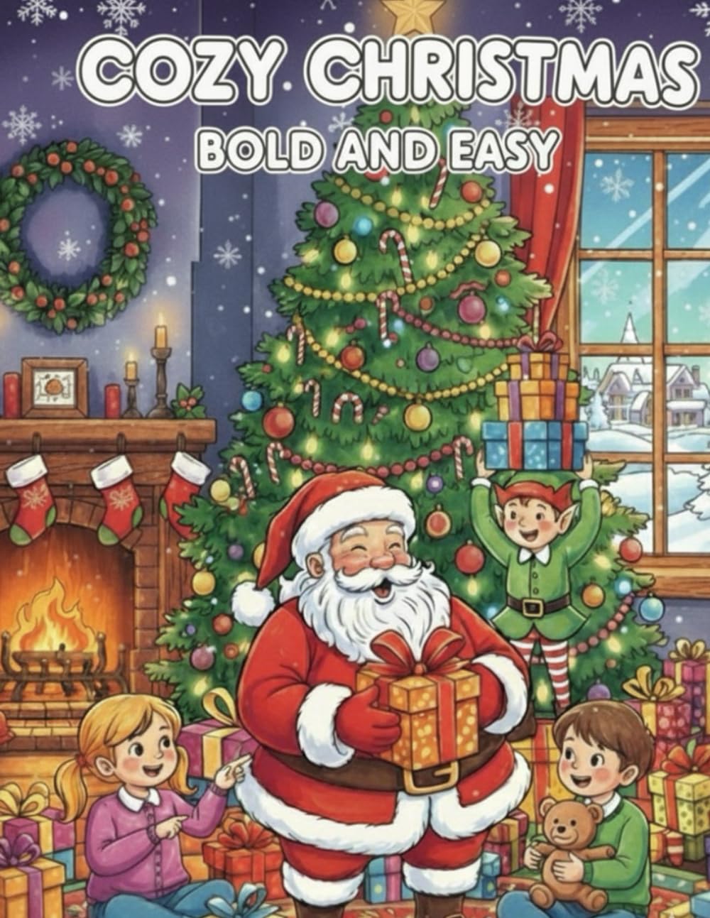 Cozy Christmas Coloring Book – Bold and Easy Holiday Fun for Kids, Teens, and Adults: ute Christmas Coloring Pages for Girls and Boys | Relaxing and Festive Holiday Designs for Everyone