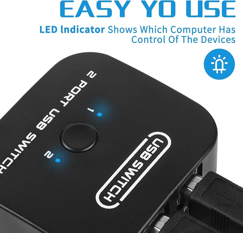 RIIEYOCA USB 2.0 megosztó kapcsoló 2 eszköz 1 nyomtató szkennerhez USB periféria váltó adapter box