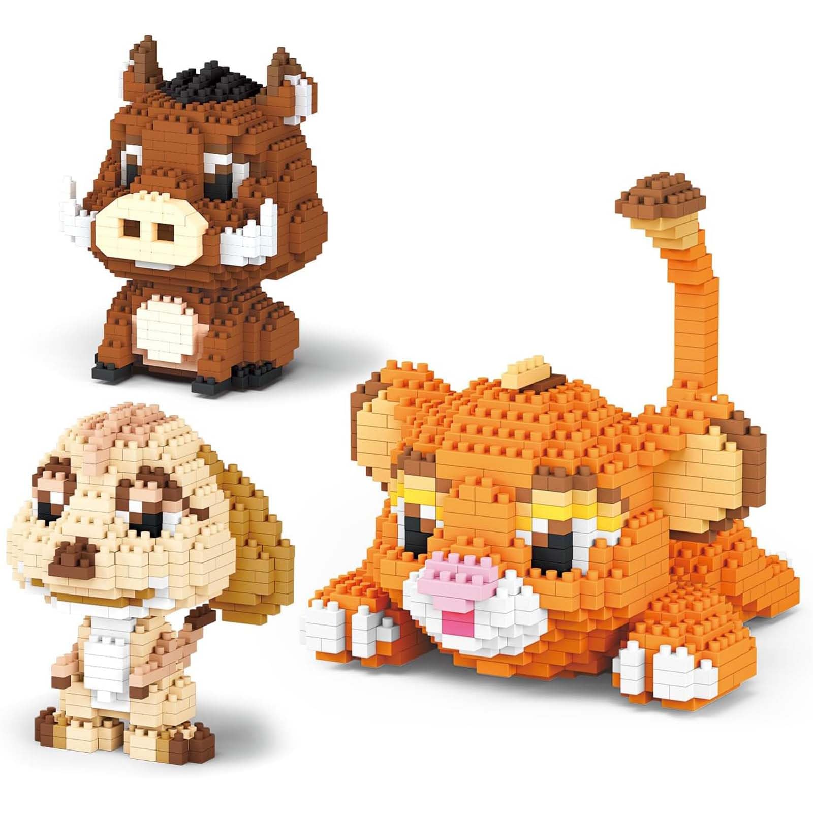QLT QIAOLETONG Lion, Warthog, Meerkat Mini Building Blocks Sets, Not Compatible with Lego Animals, 1856 PCS Micro Mini Building Toy Bricks for Adults, Party Favors for Kids Boys Girls 14+