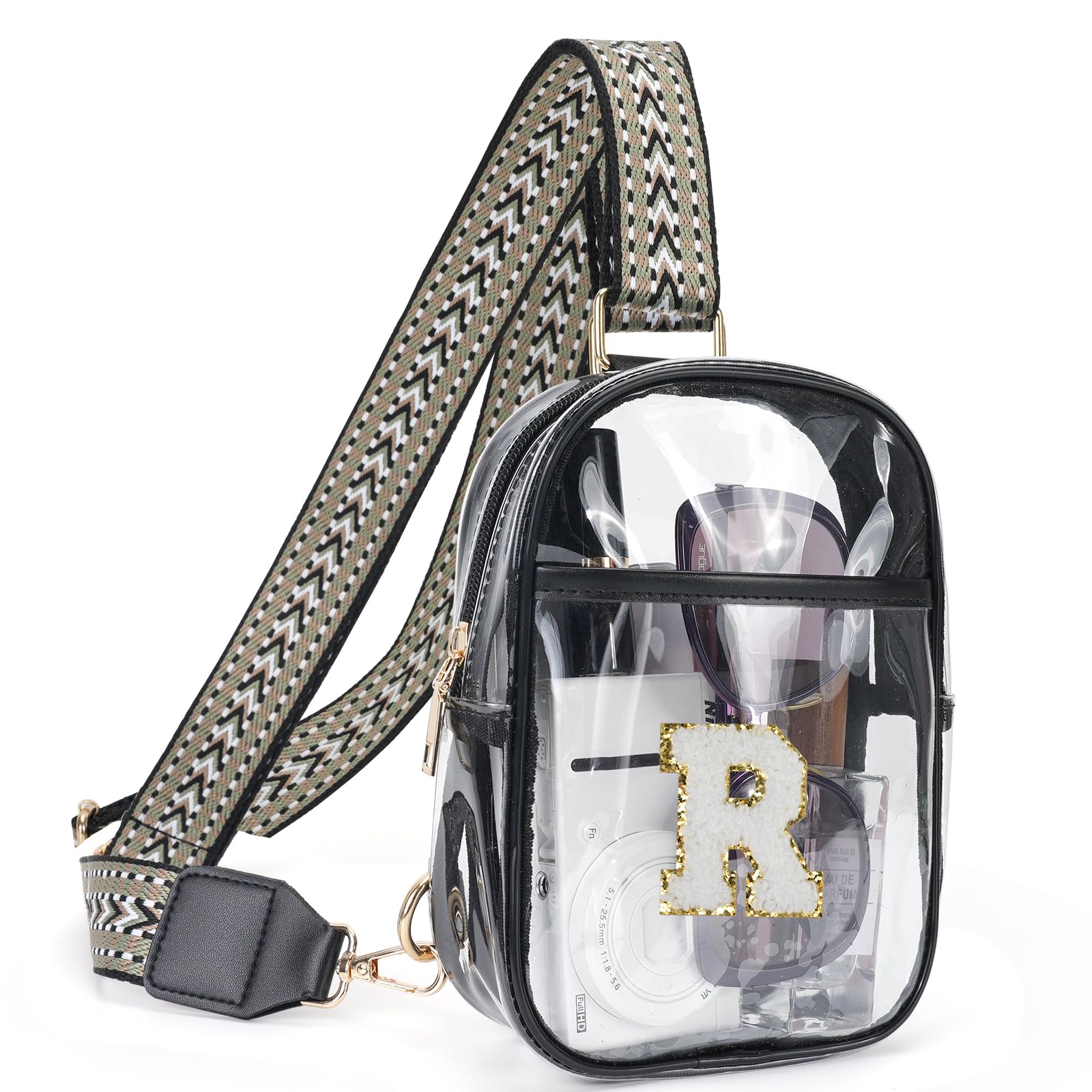 KITEVIUN Clear Sling Bags for Stadium Events, Crossbody Bags for Women Stadium Purses Transparent Fanny Pack for Concerts