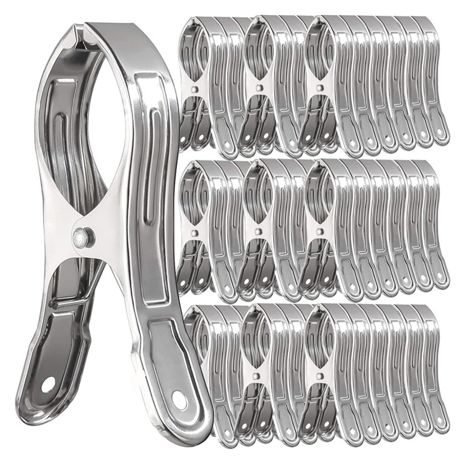 Metall-Wäscheklammern, 50/100 Stück, Edelstahl-Wäscheklammern, Trockenklammern, für Küche, Lebensmittelbeutel, Verschlussclips für Kleidung, Socken, Schrank, Organizer für Wäscheleine, Befestigung