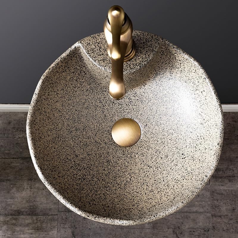 Pedestal Sinks Ceramic Column Sink Balcony Outdoor Washbasin Retro Basin Bathroom (A)