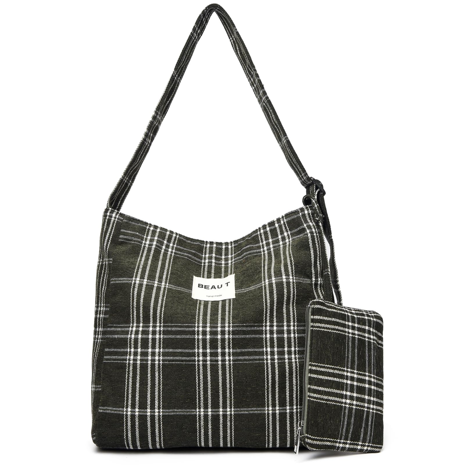 Myhozee Damen Umhängetasche Women's Handbag Cord Tasche Shoulder Bag Leoparden Tote Tasche Beuteltasche Vintage Shopper Bag for Everyday, Office, School Trip and Shopping