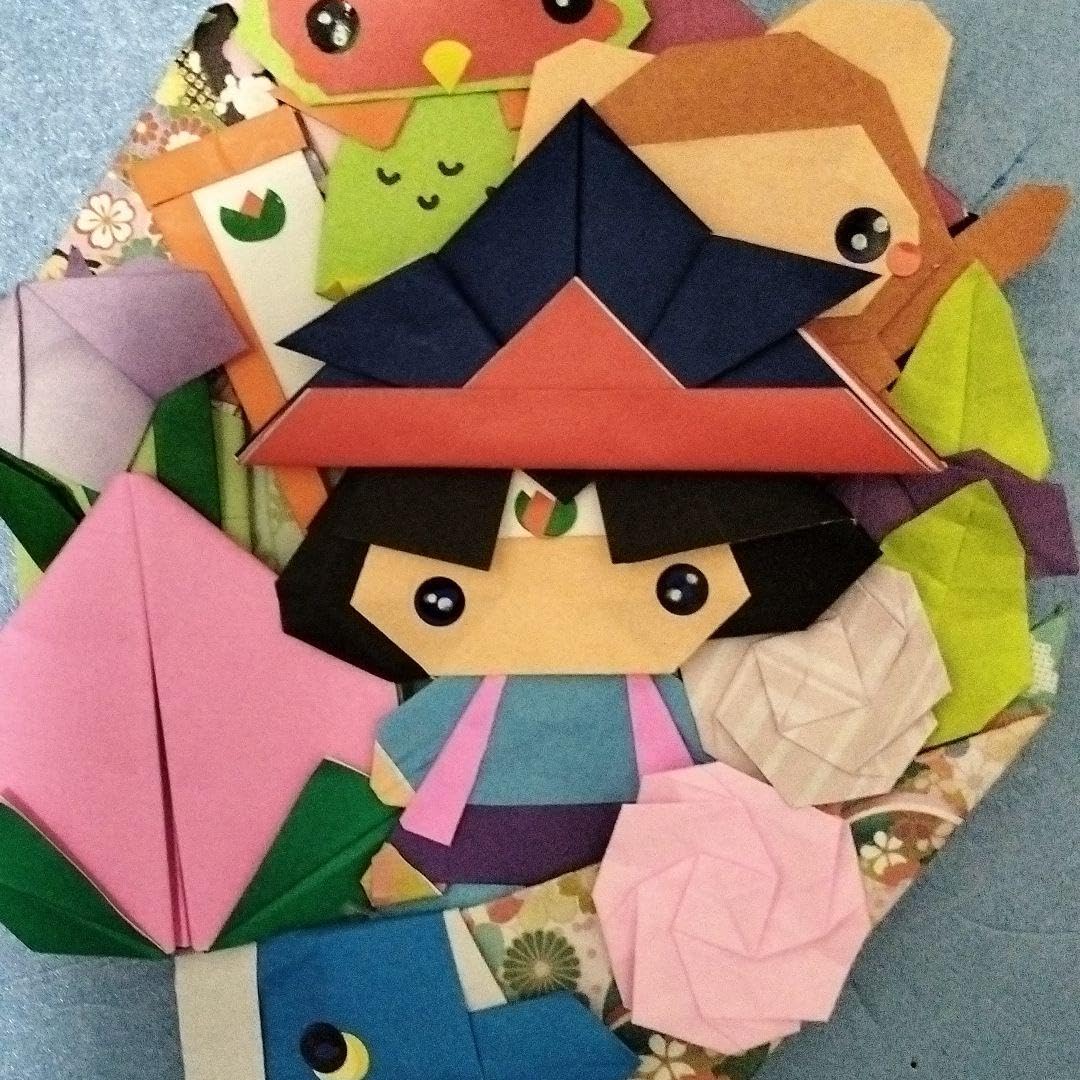 【再お値下げ中】折り紙　桃太郎リース　春壁面飾り　5月 Amazon.co.jp: 再中折り紙 桃太郎リース 春壁面飾り 5月 : おもちゃ