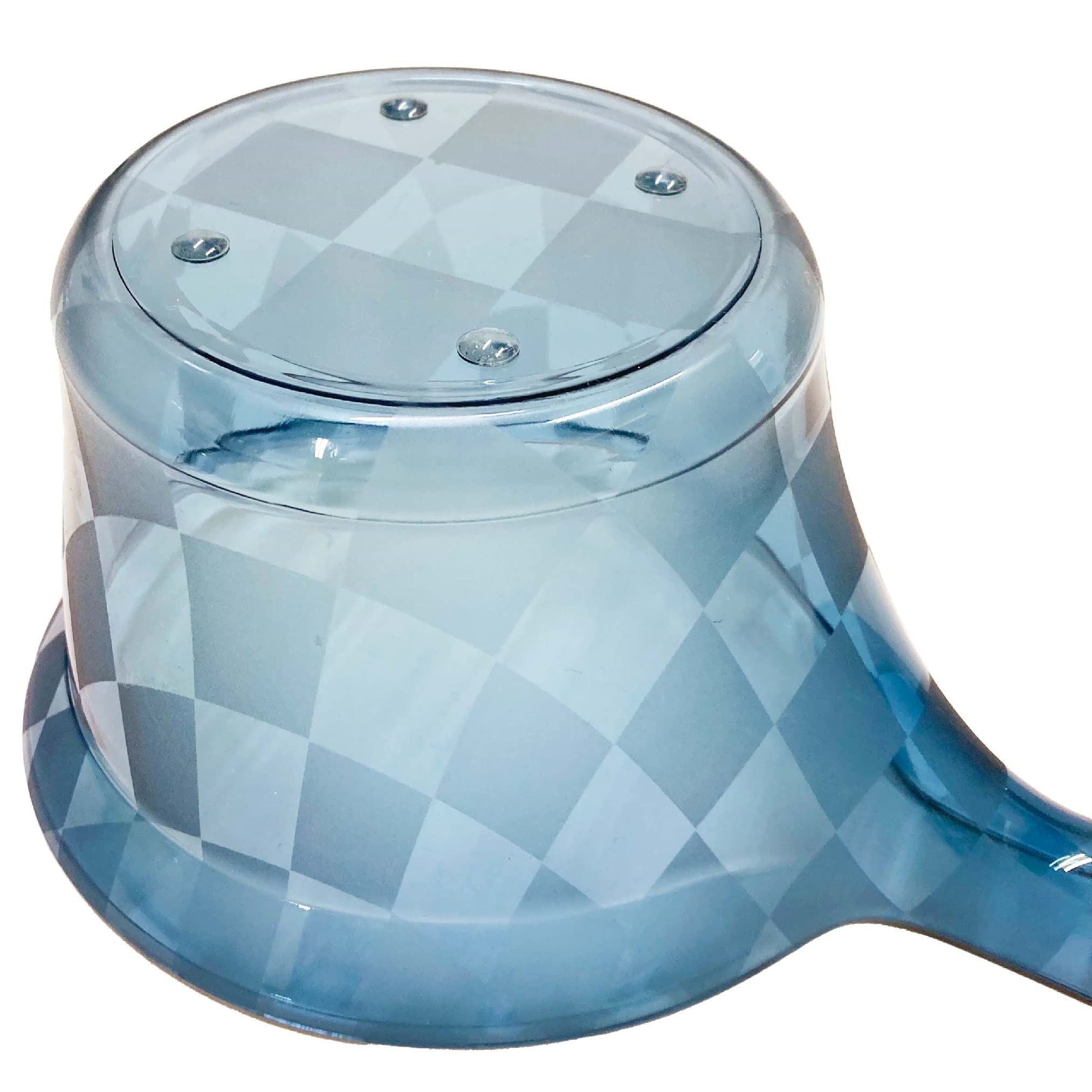 Senko 65956 Checker, Hand Barrel, Handle, Washbasin, Approx. 5.9 x 10.8 x 4.1 inches (15 x 27.5 x 10.3 cm), Blue Gray, Modern Checkered Design
