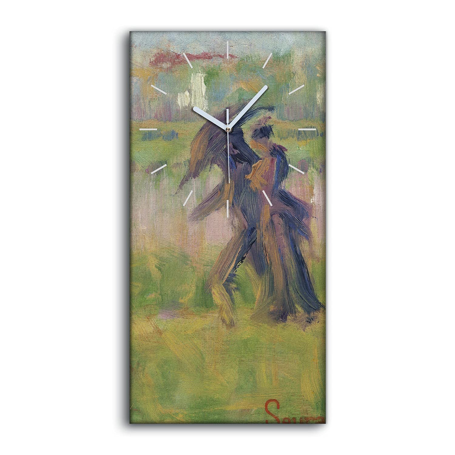 Horloge sur toile 30x60cm de style moderne et abstrait pour salon