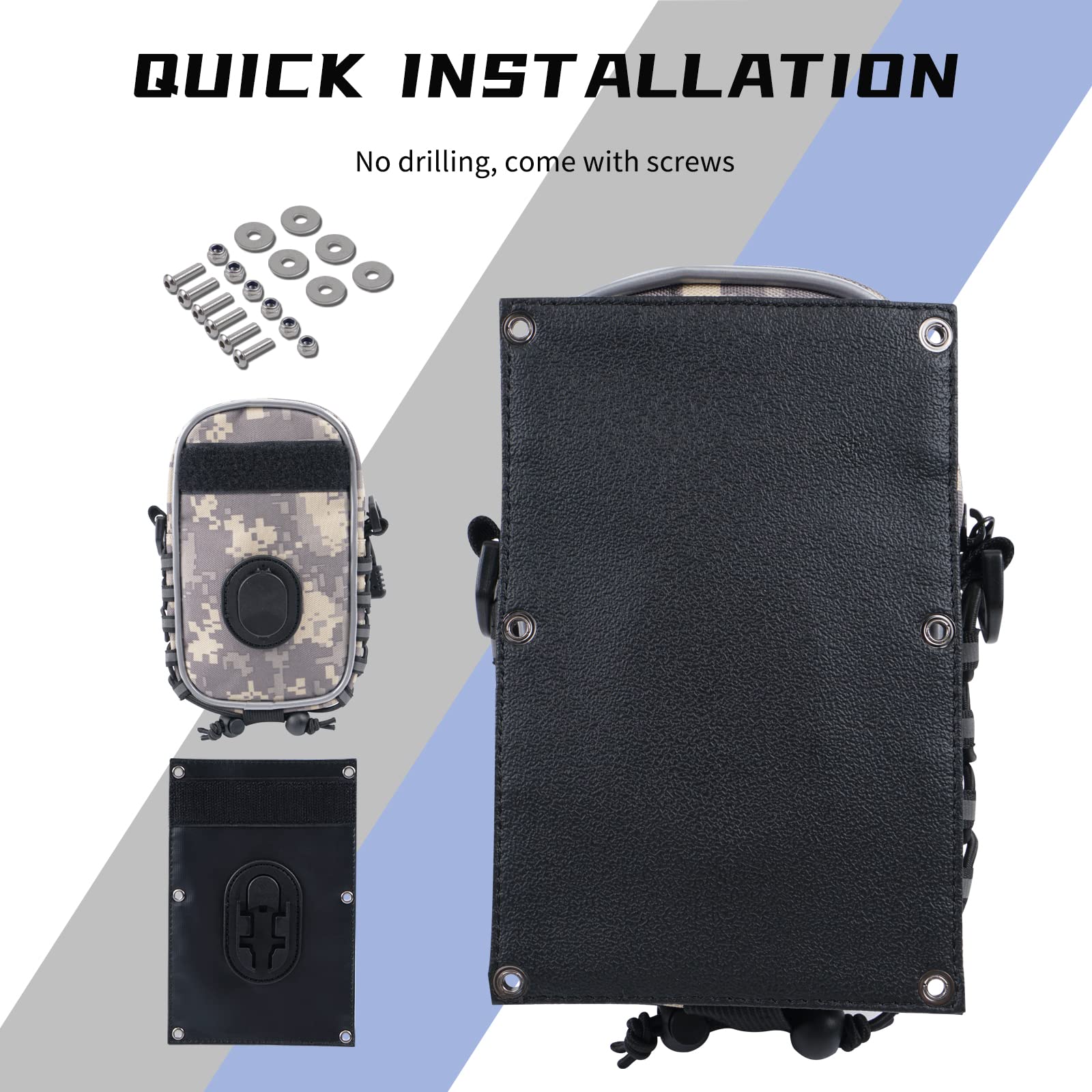 NICECNC Borsa portaoggetti per parafanghi ATV, in tessuto PVC, con striscia riflettente, impermeabile, con cerniera, Compatible with Raptor 700 ATV (mimetico)