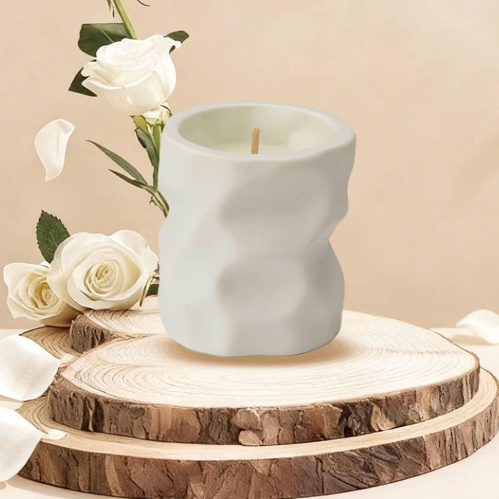 Wykwintne ceramiczne świece wykonane z wosku sojowego i olejków eterycznych, trwała biała świeca zapachowa wielokrotnego użytku do biura w cichej sypialni(limonkowa basil)