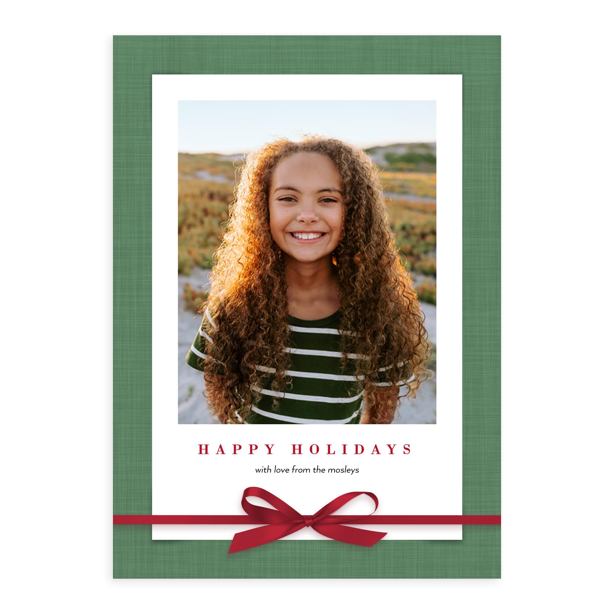 Let's Make Memories Personalized Photo Christmas Cards with Envelopes - Premium Quality - 5x7-2025 Holiday Cards & White Envelopes - Elegant Bow - 15