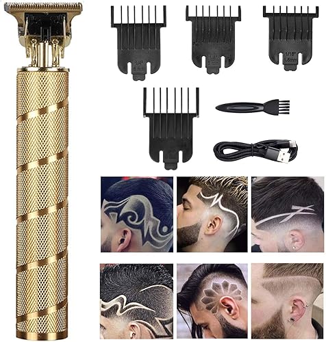 Miniatura 74 de Cortadora de pelo profesional para hombres y mujeres, inalámbrica, recargable, recortadora de pelo, kit de aseo de corte de cuerpo de metal, Cabeza