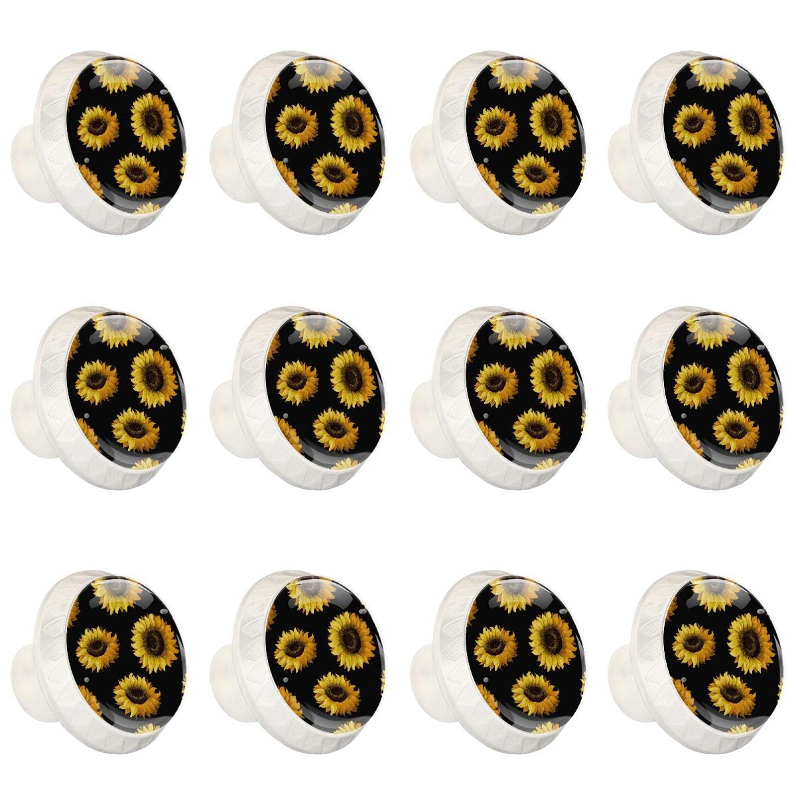 Boutons d'armoires de cuisine poignée de commode fleurie lot de 12