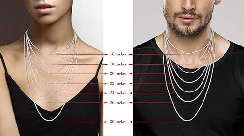 Miniatura 6 de Miabella Solid 925 Sterling Silver Italian 2mm, 3mm Diamond-Cut Braided Rope Chain Necklace for Men Women, 925 Sterling Silver Made in Italy