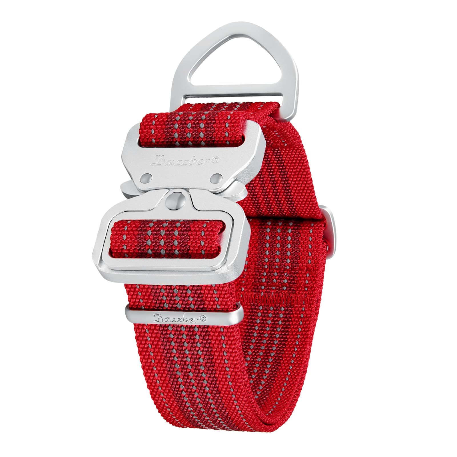 Dog Collar 1.5 Inch Wide Extra Strong Aluminum Quick Release Nylon Dog Collar, Reflective Adjustable, Two-Color Stripe Pet Collar for Medium to XLarge