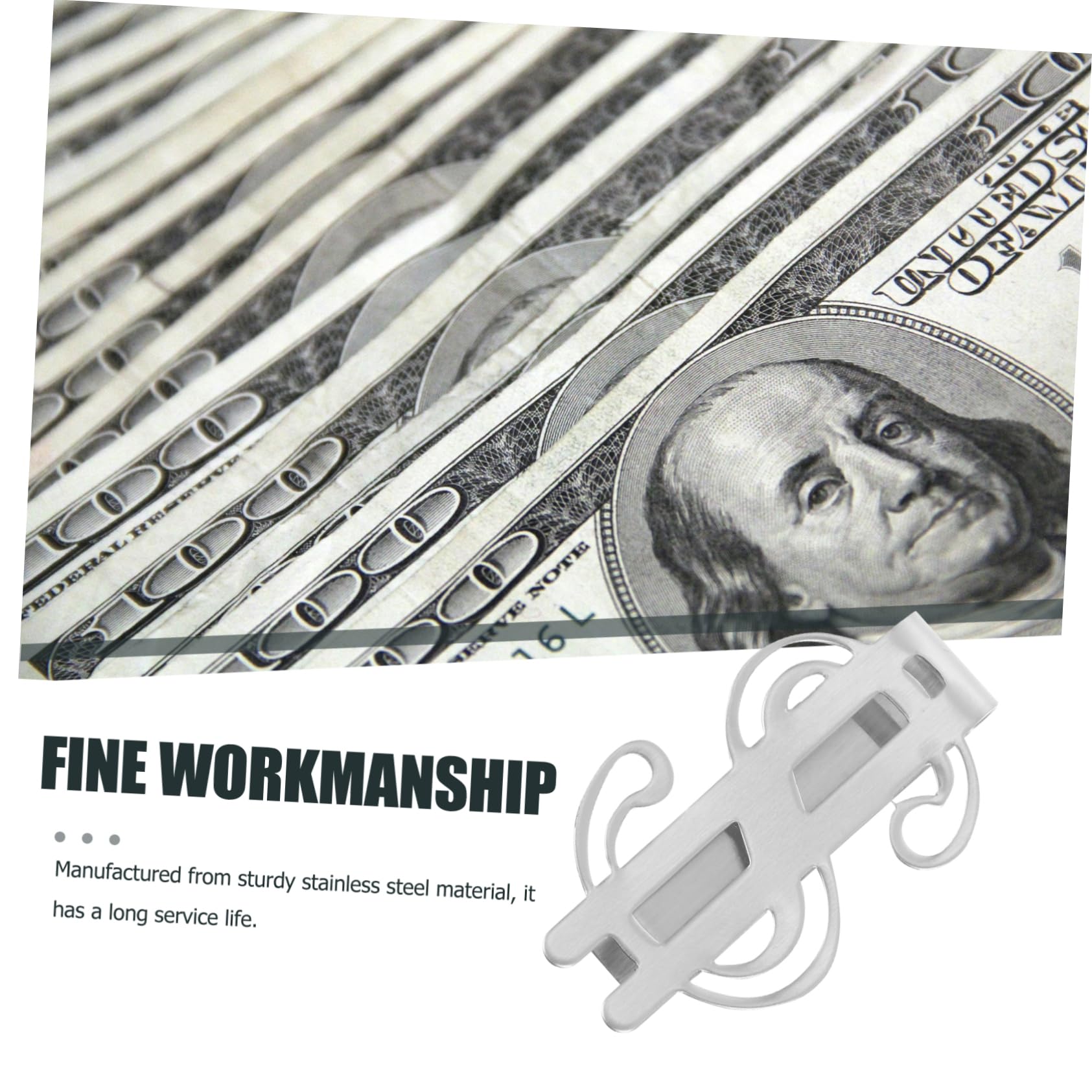 ARTIBETTER 2pcs Banknote Money Clip Blue Thin Gold Wallet Money Clip Storage Small Cash Clip Slot for Office Plain Wallet Money Clip Silver Stainless Steel