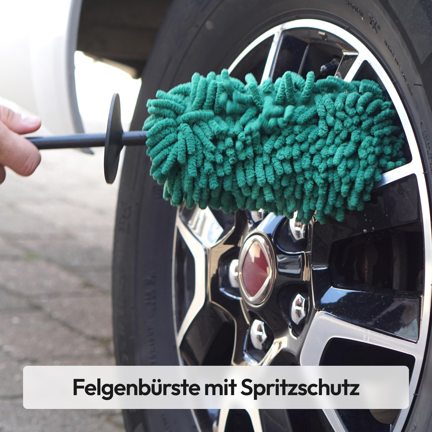 Premium Camper & Auto Reinigungsset - 7-teiliges Caravan- und Autopflege Set für außen inkl. Teleskopbürste, Waschbürstenüberzug, Felgenbürste, Schwamm, Microfasertuch, Wischer & Tasche