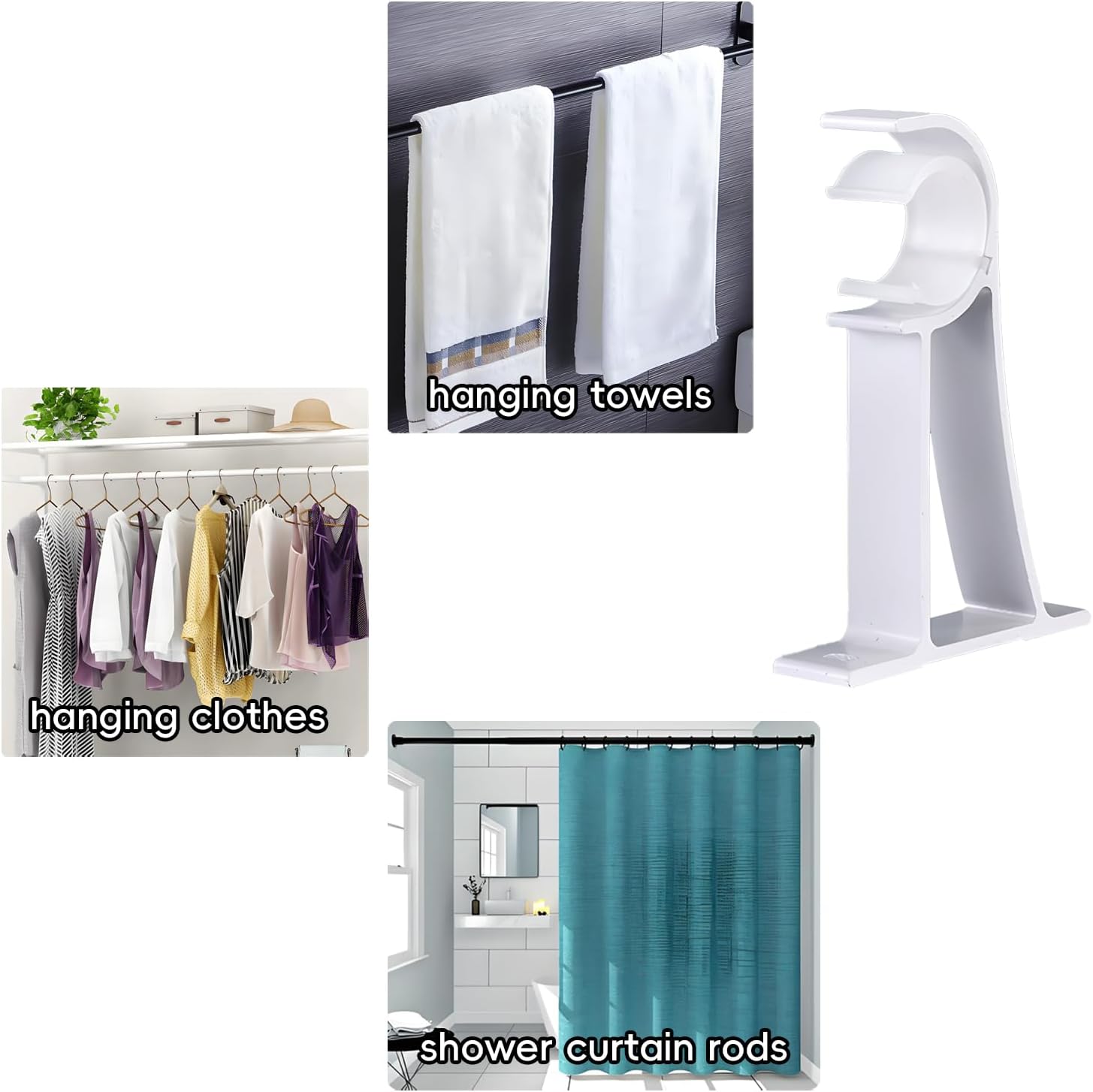 2 Pack White Curtain Rod Brackets,which can be Used for Living Rooms, bedrooms,bathrooms or Any Other Rooms Where Curtains are Needed.