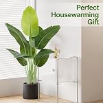 Lifelike Bird of Paradise Artificial Plant 4ft Faux Banana Leaf Tree with 9 Trunks for Home Decor - Perfect Indoor Silk Floor Plant for Living Room, Office, and Bedroom Ambiance Enhancement
