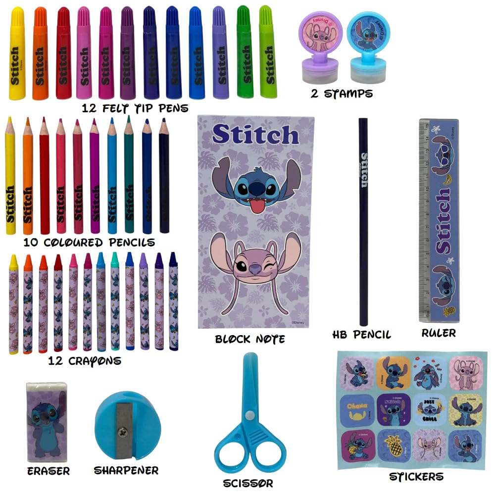 Valigetta colori Stitch Disney scatola per bambini completa di colori articoli di cancelleria stickers