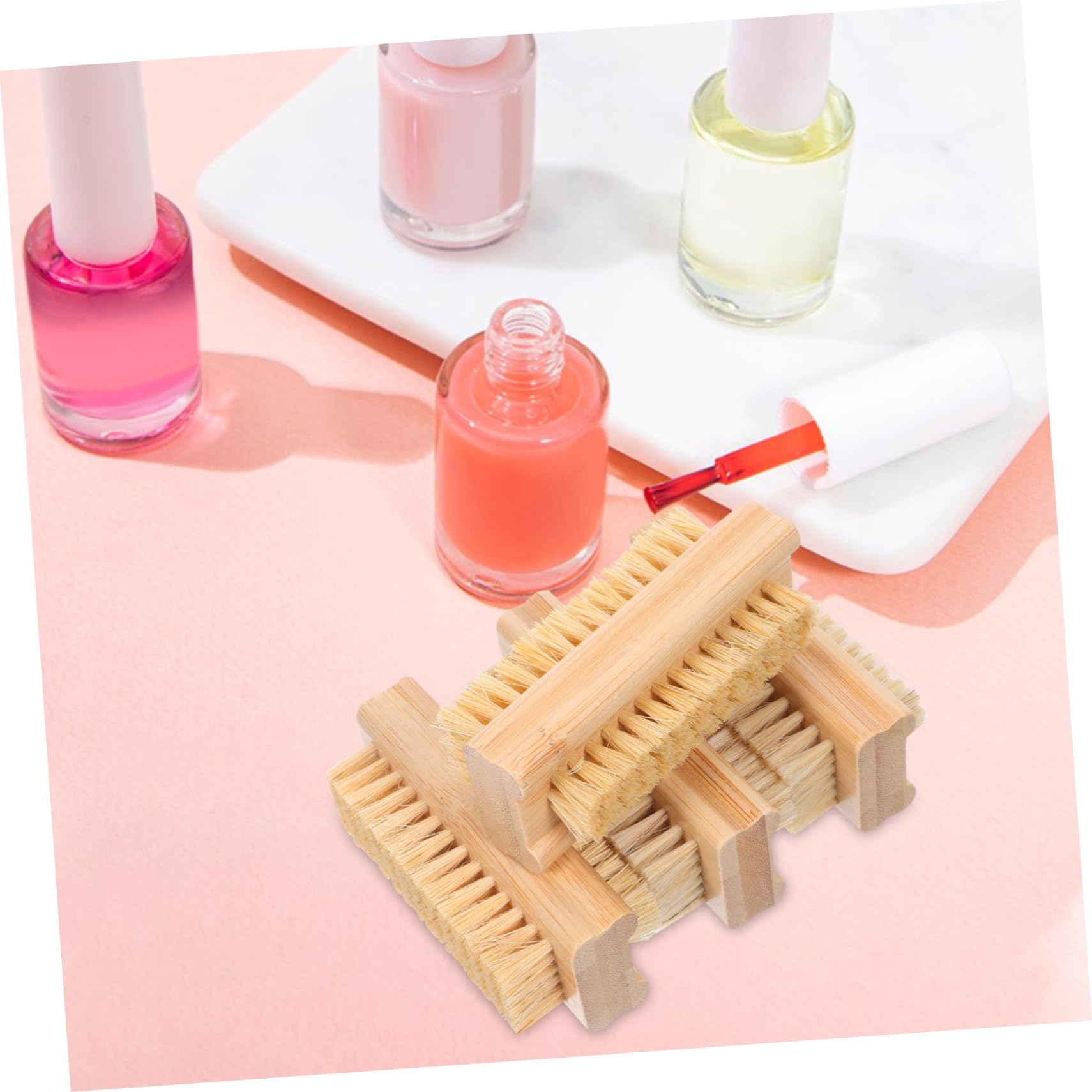 4 Pezzi Spazzole per Unghie in Bamboo con Setole di Cinghiale e Juta Spazzolino Doppia Faccia per Pulizia Cuticole e Manicure Professionale per Tecnici e Uso Quotidiano