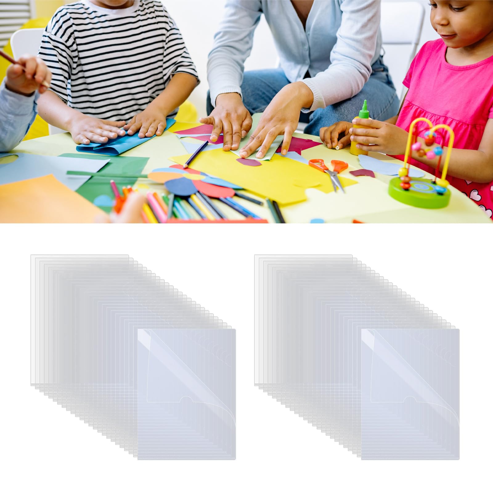 60 lime ad alta trasparenza, design resistente agli strappi, perfette per studenti e professionisti, archiviazione documenti, set di cartelle trasparenti per una facile nizzazione