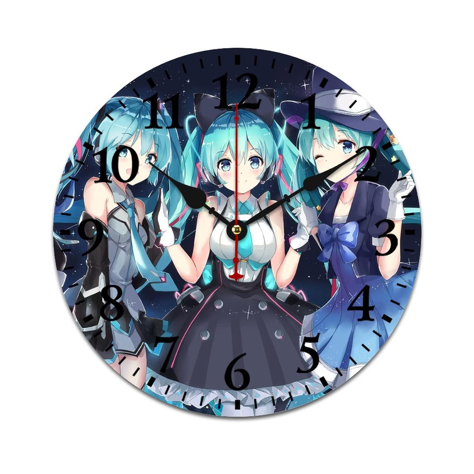 Amazon.co.jp: 初音 ミク掛け時計 木製壁掛け時計 静音 連続秒針