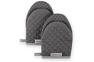 KitchenAid Mini Oven Mitt, 5.5"x8", Charcoal Grey 2 Count