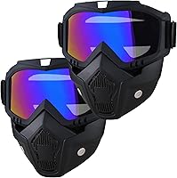 Vista 15 de Máscara de Paintball Antiniebla, Máscara Táctica de Cara Completa Desmontable Ajustable, Máscara de Esquí, Gafas de Protección Facial