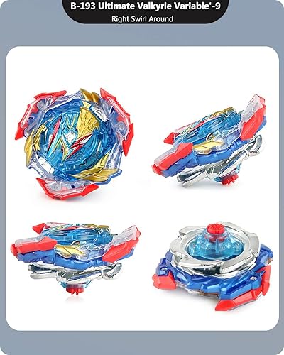 Vista 27 de Bey Battling Tops Burst SuperKing Booster Valkyrie Valkyrie con Bey Launcher y Grip Battle Set Right Spin DB Layer System Gyro Toys Set Regalos