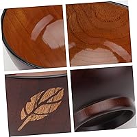 Vista 3 de ABOOFAN 3 piezas de hojas tazón de madera recipiente de verduras recipiente de pasta cuencos de arroz japonés Tazón de madera para comer tazón