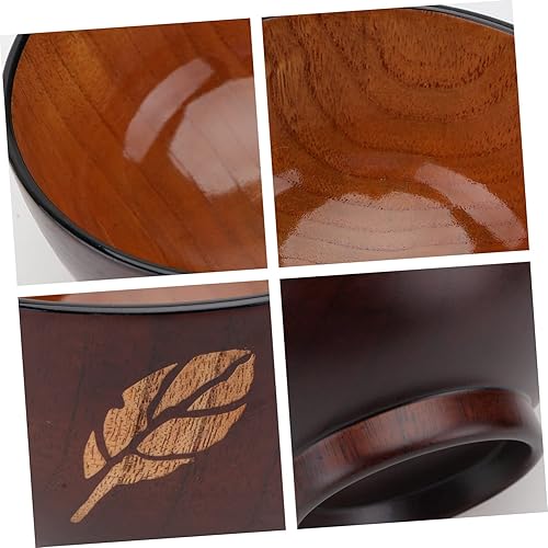 Miniatura 3 de ABOOFAN 3 piezas de hojas tazón de madera recipiente de verduras recipiente de pasta cuencos de arroz japonés Tazón de madera para comer tazón de