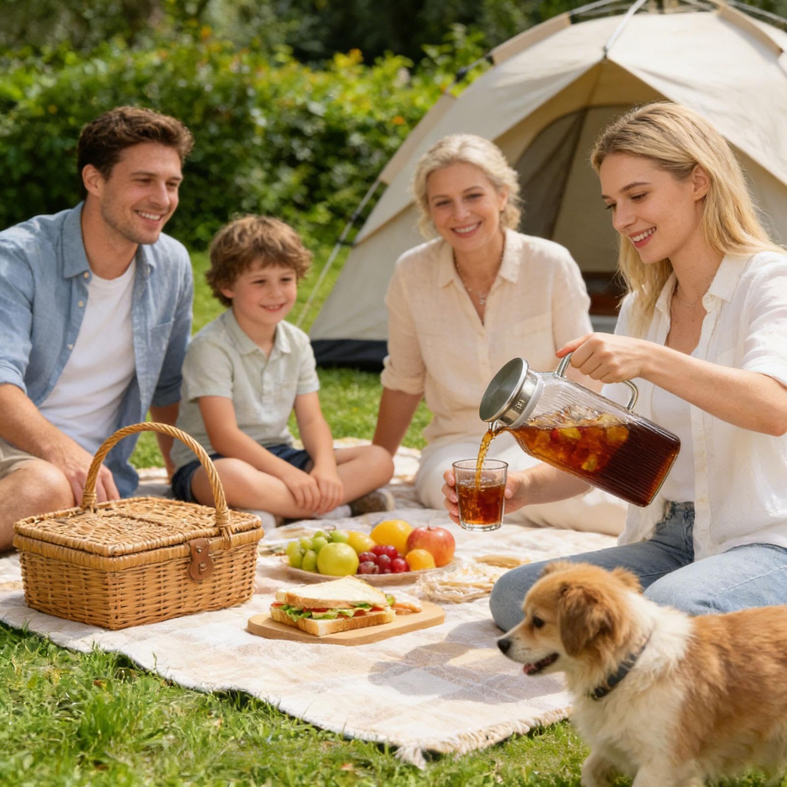 Jarra con Tapa | 2000 ml Resistente al calor, garrafa transparente gruesa con tapa,Garrafa de vidrio para agua | Para Bebidas Cocina De Verano Reuniones Familiares Camping