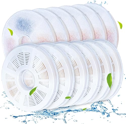 Paquete de 12 filtros de fuente de agua para gatos para Catit, filtros de repuesto para fuente Catit Design Senses FuenteCatit Senses 2.0Catit