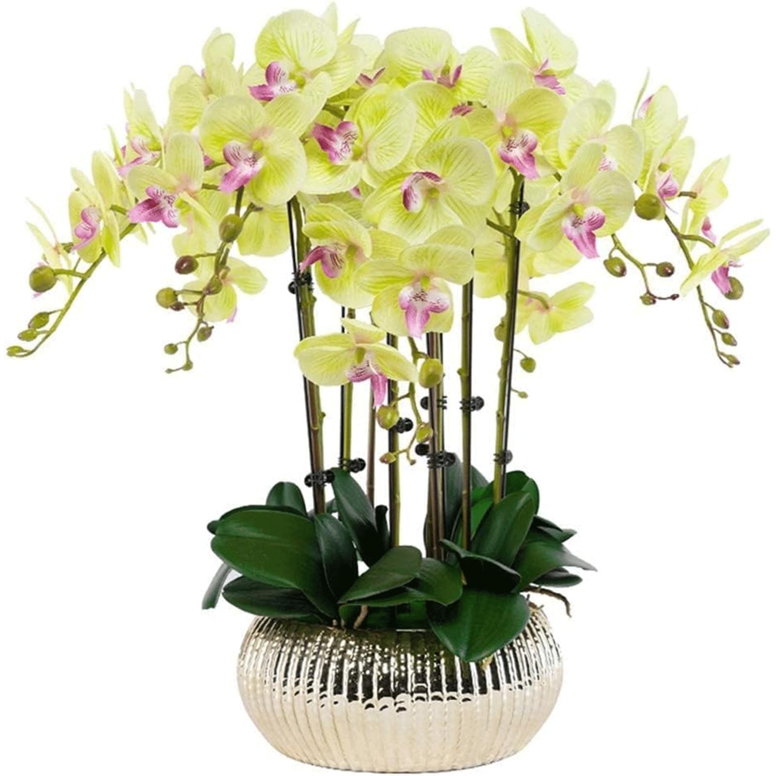 DFGHNBVC Elegant Fake Flowers Orchid Artificial Flowers Floral Arrangement Centerpieces Bouquets Table Party Decorations,C
