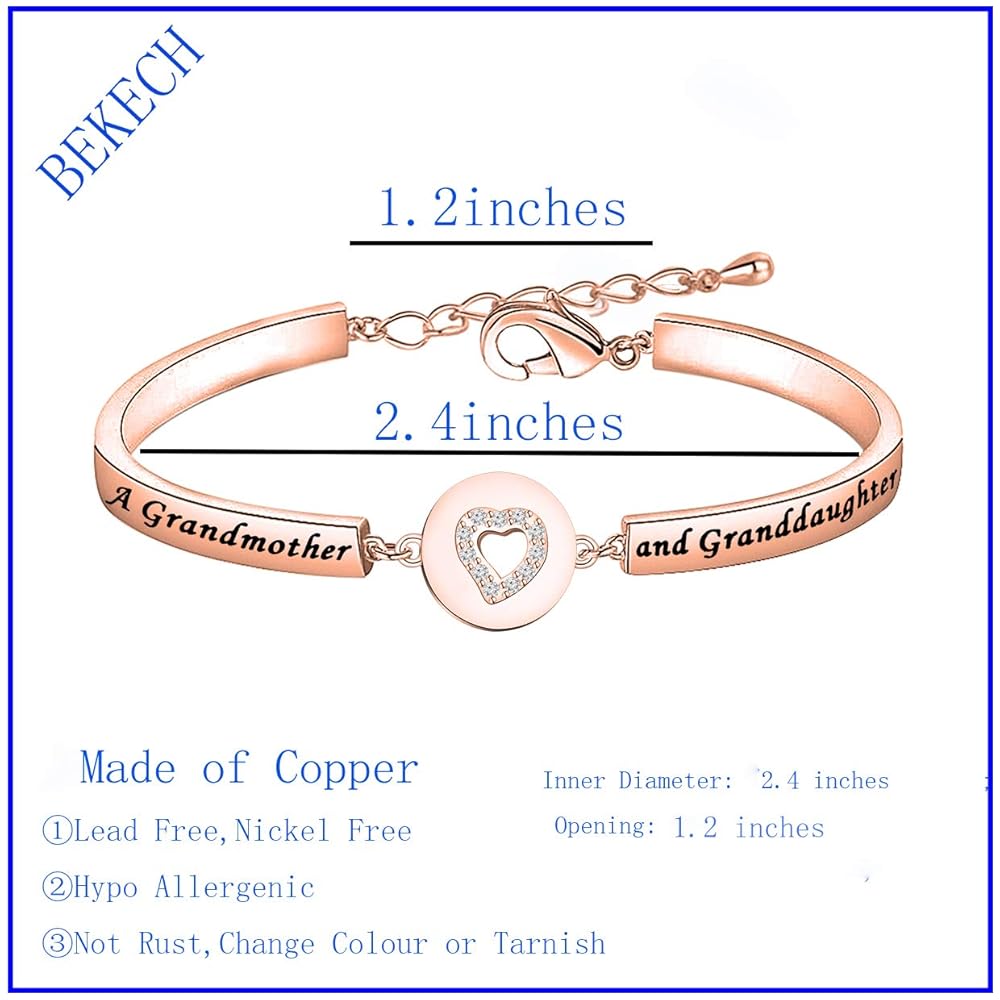 Amazon.com: BEKECH Grandma Granddaughter Gifts The Love