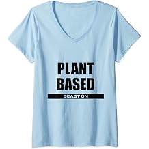 Womens Plant Based Fitness Body Workout Gym Bodybuilding Motivation V-Neck T-Shirt