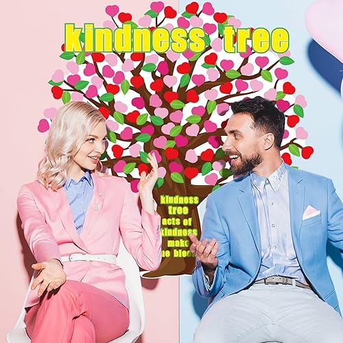 Miniatura 7 de Juego de 128 tablones de anuncios de árbol de San Valentín para el día de San Valentín, diseño de corazón y hojas, recortes de árbol para decoración