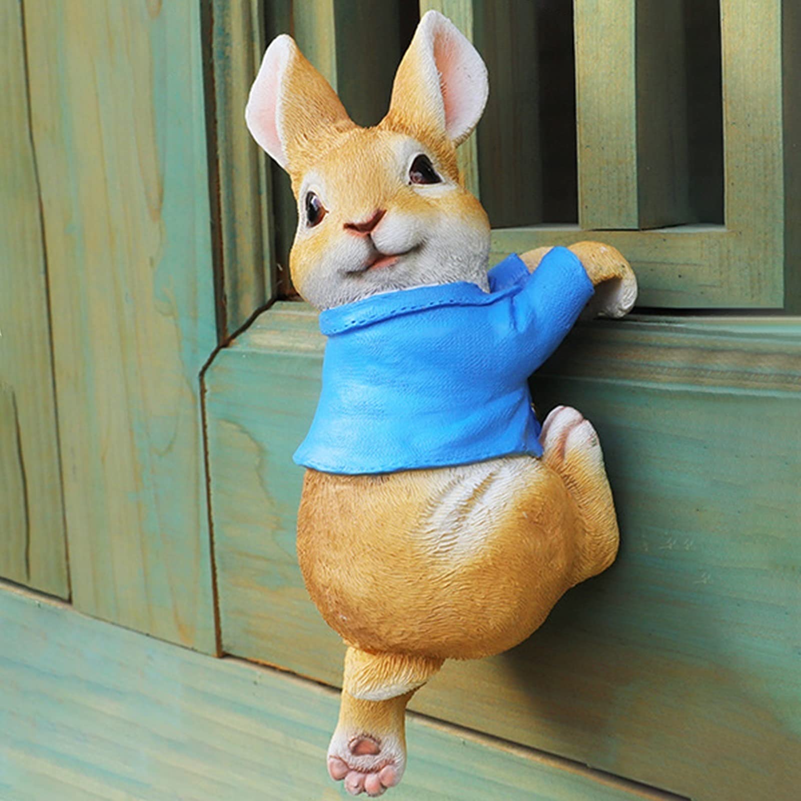 Statue Lapin De Pâques En Paille - Décoration Jardin Mignonne 30cm - Pour Intérieur/extérieur, Balcon, Pelouse, Cadeau De Pâques - 9